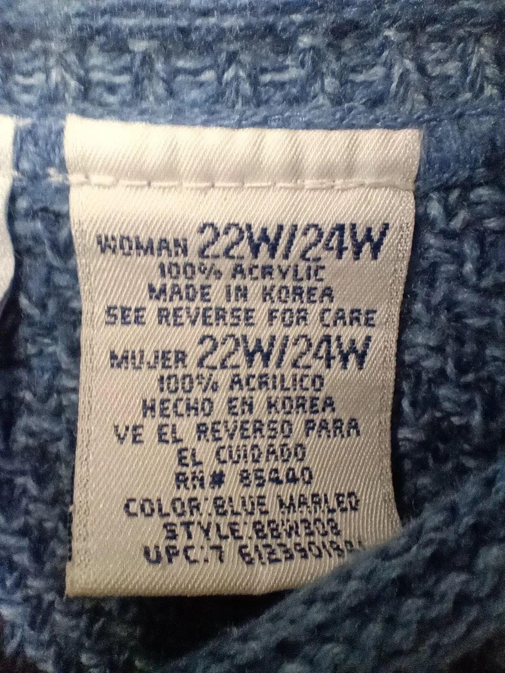 Bobbie Brooks Light Blue Knit V-Neck Sweater with Button Placket